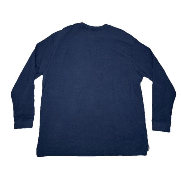 Stanley Thermal Shirt Mens 2XLT Blue Henley Pullover Waffle Long Sleeve Workwear - Picture 4 of 5